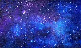 蓝色宇宙星空背景墙