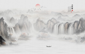 新中式山水装饰画
