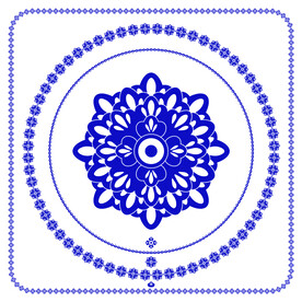 敦煌壁画宝相花青花瓷花边图案