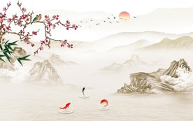 高清 简约客厅山水 TIF分层