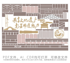 世界非物质文化遗产文化墙