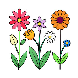 矢量花朵装饰小花组合