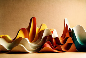 黄色色抽象3d山峦造型