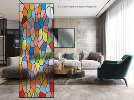 高清分层透明底屏风玻璃打印图