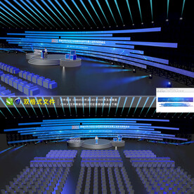 舞台效果图 成都建筑背景 蓝色