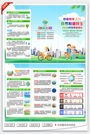 地球日三折页