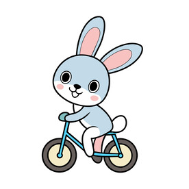 矢量动物骑车的小兔子