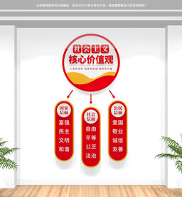 竖版社会主义核心价值观文化墙