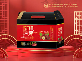 红枣包装平面图图片