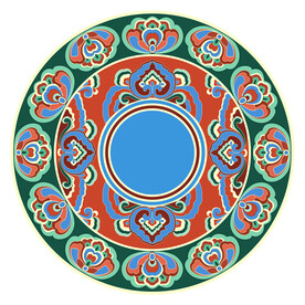 敦煌莫高窟壁画圆光古典纹