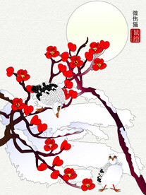 工笔花鸟矢量图