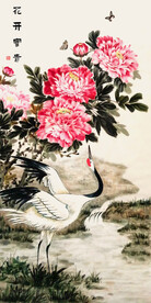 富贵花开牡丹玄关画