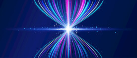 聚焦光线粒子蓝色科技年会蓝背景