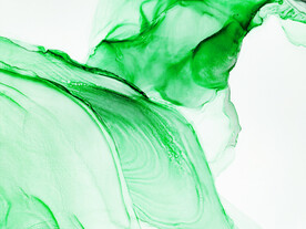 绿色渐变水墨画波浪背景