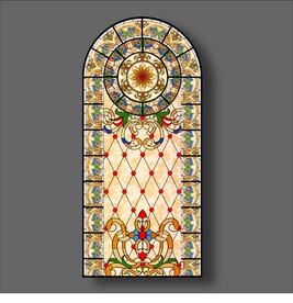 欧式玻璃花窗图案设计