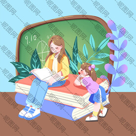 教师学生卡通女孩