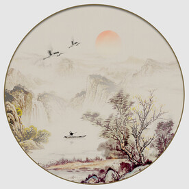 圆形山水画