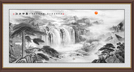 水墨黄山迎客松