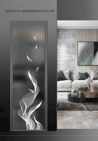 高清分层透明底平开门打印图