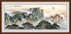 五岳独尊泰山日出国画