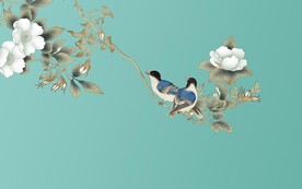 新中式工笔画花鸟