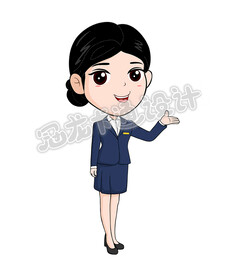 卡通银行美女矢量插图