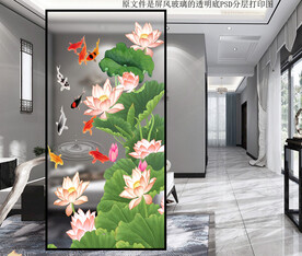 高清分层透明底屏风玻璃打印图