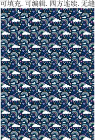 童趣卡通图案 月亮图案 印花