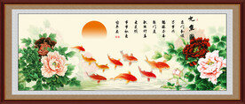 牡丹九鱼图