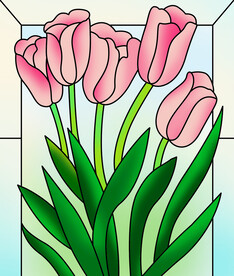 高清分层透明底彩绘玻璃打印图