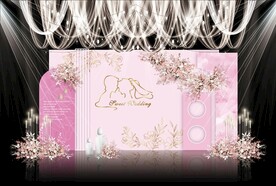 粉色简约婚礼效果图