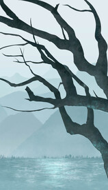 立冬冬日湖边和远山