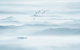 新中式山水水墨画