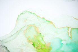 绿色抽象水墨画