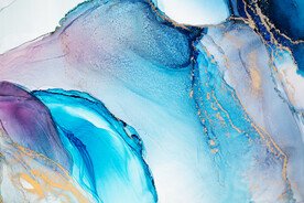 蓝色水彩水墨装饰画背景