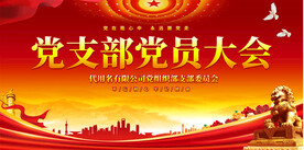 党支部会议展板