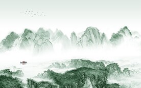 淡雅 简约中式山水 TIF分层