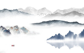 高端 新品中式山水 TIF分层