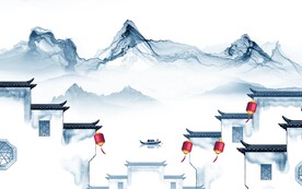 新品 高档意境山水 TIF分层