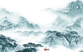 爆款 高档意境山水 TIF分层