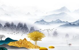 中式 高档意境山水 TIF分层