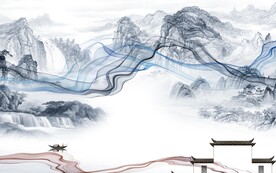 客厅 高档意境山水 TIF分层