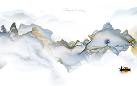 爆款 高清中式山水 TiF分层