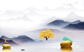 简约 极简高端山水 TiF分层