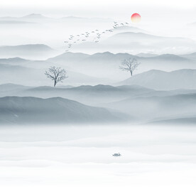 新中式水墨画背景墙