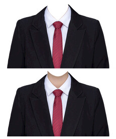 女证件照西装红领带衣服素材