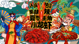 麻辣小龙虾工装背景