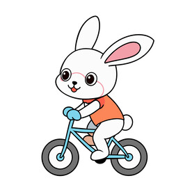 矢量动物骑车的小白兔
