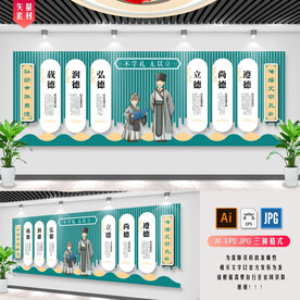 弘扬中华美德文化墙