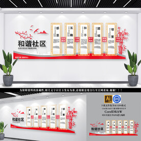 和谐社区文化墙
